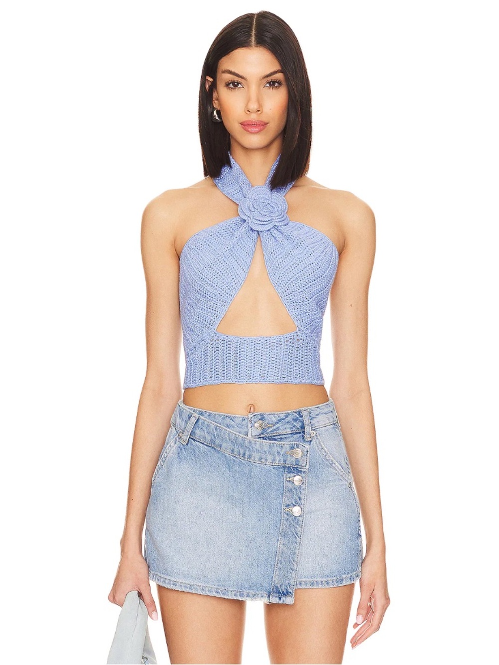 More To Come x Revolve Kyla Halter Top in Periwinkle